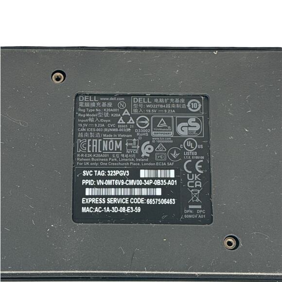 Dell WD22TB4 Thunderbolt USB-C Docking Station No AC Adapter - Picture 5 of 6